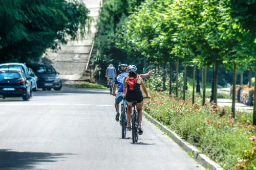 Fahrradfahrer in der Stadt