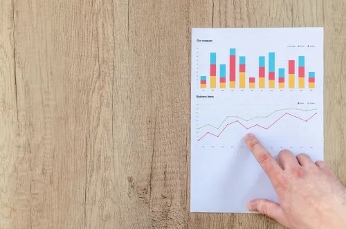 Ein Finanzberater erklärt ein Diagramm