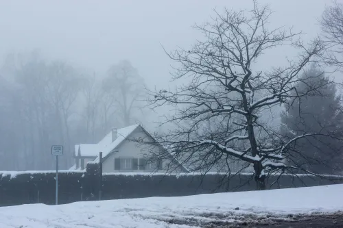 Haus nach einem Sturm