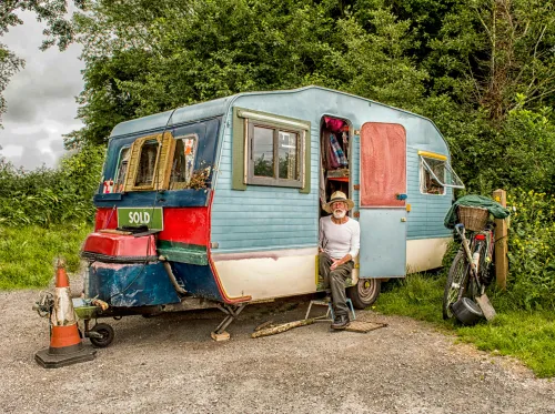 Wohnmobil auf einem Campingplatz